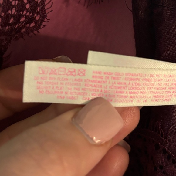 Pink by Victoria’s Secret Womens Small D/DD Padded Push Up Bralette Lace Purple - Picture 9 of 9